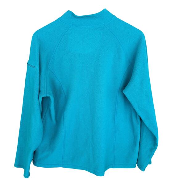 LL Bean Womens Zip Fitness Fleece Jacket XL Teal Blue L.L. Bean Pullover Quarter - Picture 2 of 5